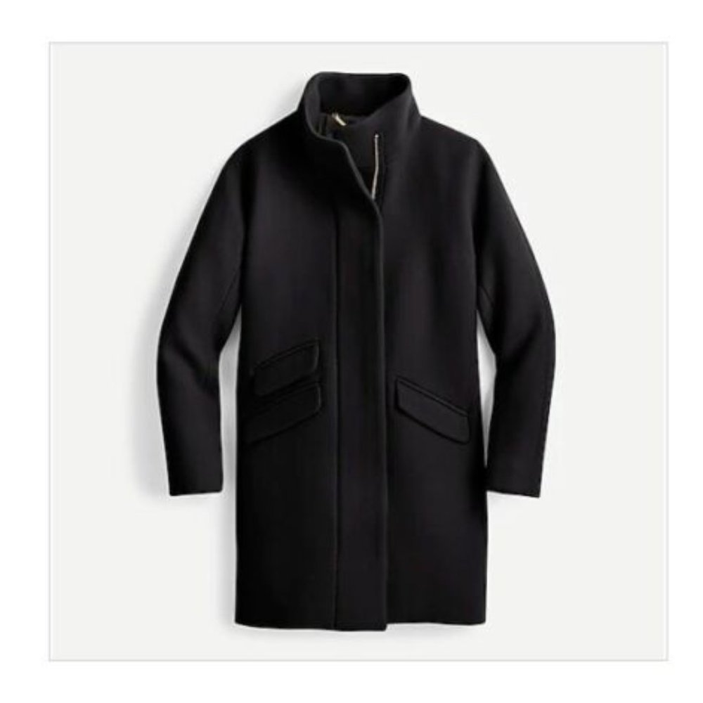 NWT-0,2,6-J.Crew Cocoon coat in Italian stadium-cloth wool - Black